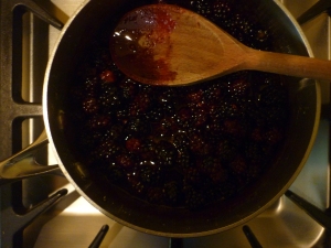 Cooking up the blackberry ripple.